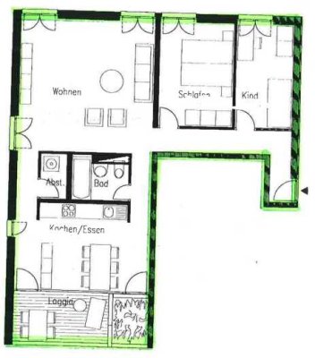 Attraktive 3-Zimmer-Wohnung mit Balkon, Stellplatz und Kellerraum