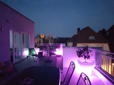Ganz oben angekommen:  Penthouse-Wohnung