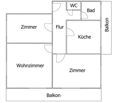 Lichtdurchflutete 3-Zimmer-Wohnung mit Balkon in Weinheim West