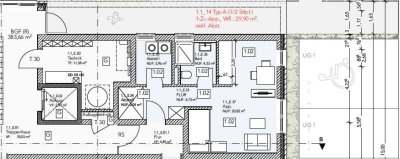 helle, möblierte Einraumwohnung