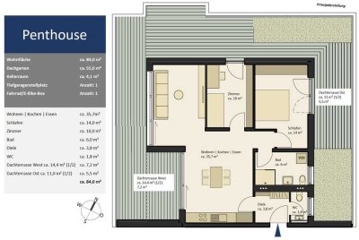 Neuwertige 3-Zimmer-Penthouse Wohnung in Mutlangen (Bj. 12/2020)