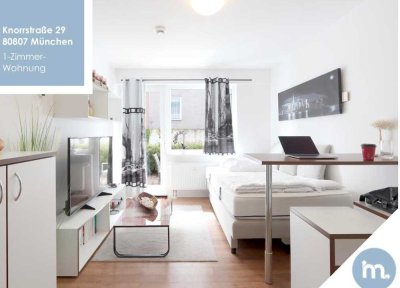 Modernes, vollmöbliertes 1-Zimmer-Apartment mit Terrasse in Milbertshofen