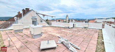 PENTHOUSE IM ZENTRUM VON KORNEUBURG MIT EINZIGARTIGER DACHTERRASSE UND 2 KFZ-STELLPLÄTZEN