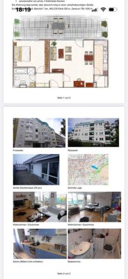 2-Zimmer Penthouse Wohnung in zentraler Lage mit großer Dachterrasse