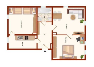 ERSTBEZUG NACH SANIERUNG! Charmante 3 Zi.-Wohnung in Erfurt Süd