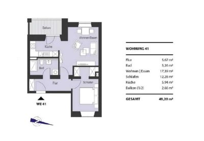 Moderne 2 Raum Wohnung Chemnitz Lutherviertel *Fußbodenheizung,Einbauküche,Balkon*