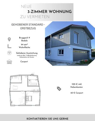 Erstbezug 3-Zimmer-Wohnung mit gehobener Innenausstattung