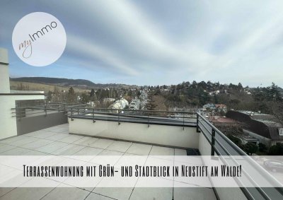 Terrassenwohnung mit Grün- und Stadtblick in Neustift am Walde!