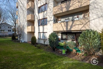 Bad Soden Musikerviertel: 4 Zi. Gartenwohnung, stufenl. Zugang, Einzelgarage, zentral und ruhig