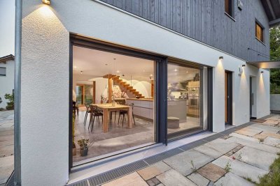 Modernes BIOHAUS der Firma BAUFRITZ  -  Familienfreundlichkeit trifft auf Luxus und Komfort
