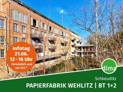 ERSTBEZUG sanierte Papierfabrik | Familienwohnung mit Balkon am Wasser, 2 Bädern, Stellplatz u.v.m.
