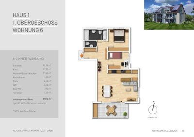Einziehen und wohlfühlen! Durchdachte 3,5 Zi.-Wohnung im  Obergeschoss Haus 1 Wohnung 6