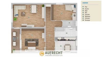 A U F R E C H T *AMPERNAH* - großzügige 3 Zimmer Wohnung in zentraler Lage