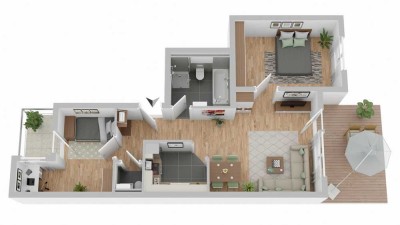 Erdgeschosswohnung mit großzügiger Terrasse und Garten in ruhiger Wohnlage