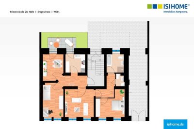 Großzügige Wohnung im Hochparterre mit Balkon - WE01