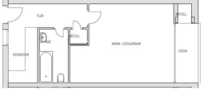 Schöne 1-Zimmerwohnung mit Balkon im Stadtkern