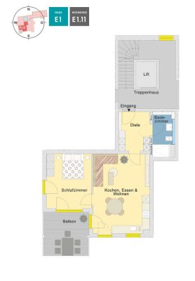 MEISTERSTÜCK |  2 Zimmer Obergeschoss mit großzügigem Süd-Westbalkon
