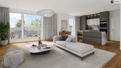 Jetzt Early Bird Aktion sichern! ZUM JUNGBRUNNEN! Familien-HIT im Dachgeschoss! 4 Zimmer + 2 Loggien + Beste Infrastruktur + Hochwertige Materialien + Garagenplatz optional!