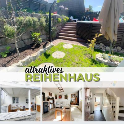 WOHNEN AUF DER SONNENSEITE: Gepflegtes Reihenhaus mit tollem Garten und Pool