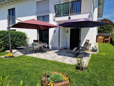 Stilvolle 2-Zi.-Whg. mit Garten, Terrasse & Garage in Garching/Alz - KfW-55 & Top-Ausstattung