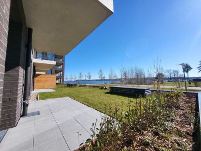 Großzügige 3,5-Zimmer-Wohnung mit unverbaubarem Wasserblick und eigen Sonnendeck von ca. 20 m²
