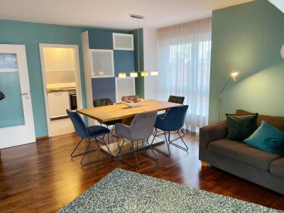 UNTERHACHING VOLL MÖBLIERT Sonnige 2-Zi.-DG Whg. mit Südbalkon