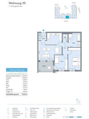 Sonnige 3-Raum-Wohnung mit Balkon und Einbauküche in Freising