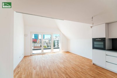 Erstbezugs-Maisonette nahe Kagraner Platz mit Galerie, Küche, großer Terrasse und top Ausstattung! Kahlenberg-Blick!