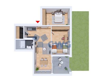 Traumhafte 3-4 Zimmerwohnung mit Loggia und eigenem Gartenanteil (Whg. 1/1)