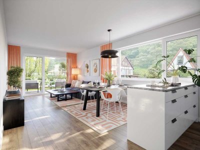 Wohn-Oase mit Terrasse und Privat-Garten im Erstbezug