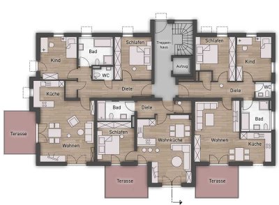 kurzfristig beziehbare 3-Zimmer-Whg. im 1.OG mit überd. Südbalkon