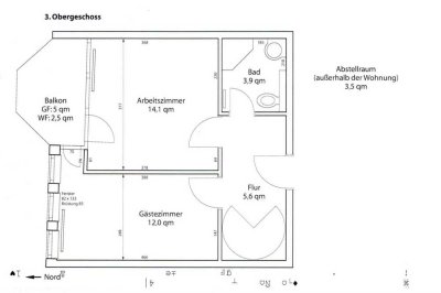 Helle 4-Zimmer Maisonette-Wohnung mit Balkon im 3. OG in Heidelberg-Bergheim
