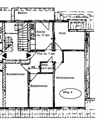 3 Zimmer Etagenwohnung mit Balkon zu vermieten