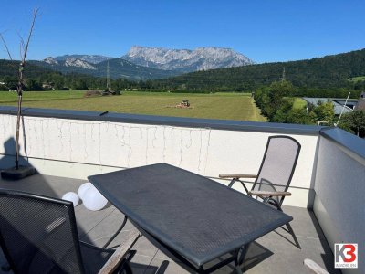 Penthousefeeling in Adnet - hochwertige Wohnung im Dachgeschoss mit Traumblick, XXL-Terrasse, Carport und Parkplätzen