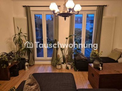 Tauschwohnung: Altbauwohnung mit Terasse und Garten nahe Drägerpark