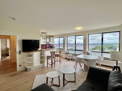 Möblierte 2-Zimmer-Wohnung mit Elbblick, Balkon & Tiefgarage