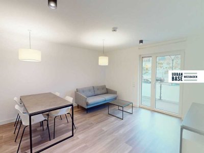 URBAN BASE: Vollmöbliertes 2-Zimmer-Apartment mit EBK, BALKON, ALL-IN-MIETE, UVM. im Wiesbadener ...