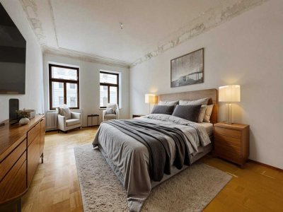 ab 01.10.2025 * stilvolle Wohnung in Zentrumsnähe ** Balkon ** Parkett ** TLB mit Wanne + Dusche **