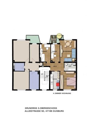 Sehr schöne helle 4-Zimmer Wohnung mit Balkon zu vermieten