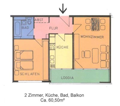 2-Zimmer-Wohnung mit tollem Ausblick