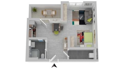 Möblierte 1-Zimmerwohnung, 4. OG