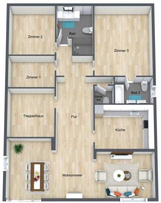 *Reserviert *4,5 Zimmer Wohnung mit Terrasse und eigenem Garten zu vermieten