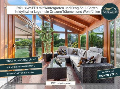 � Exklusives EFH im LK Hof auf 300 m² Wintergarten, Feng-Shui-Garten & Sauna