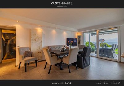 Exklusive Eigentumswohnung in erster Reihe Scharbeutz – Meerblick-Panorama, Terrasse & Garten