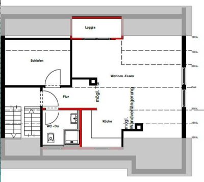Erstbezug nach Sanierung mit Balkon und Einbauküche: Stilvolle 2-Raum-DG-Wohnung in Leutenbach