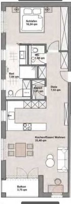 exklusive 2-Zimmer-Wohnung mit Balkon in Holzkirchen