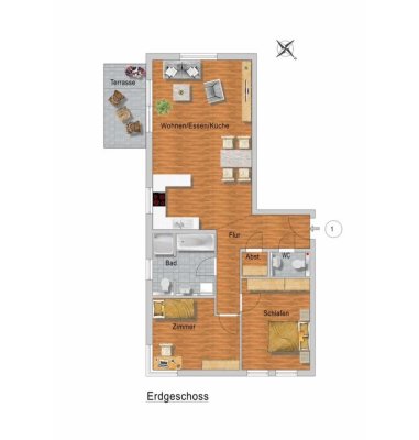 Neubauwohnung mit 3,5 Zimmern inkl. Einbauküche in Oberderdingen