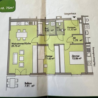 3 Zimmer Miet/Kauf Wohnung