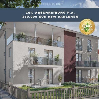 3-Zimmer Kapitalanlage mit 10 % AfA p.a. & Mietgarantie // QNG-Neubau ab 4.000 €/m²