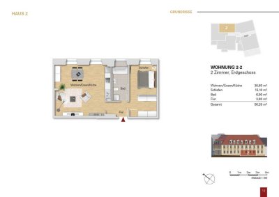 ***Sehr schöne 2 Zi. Altbau-Wohnung im EG, WE 2-2***